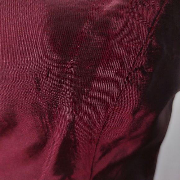 Vintage 90s Jim Hjelm Formal Dress Size 8 Red Taffeta Square Neck Maxi Watteau - Picture 9 of 10